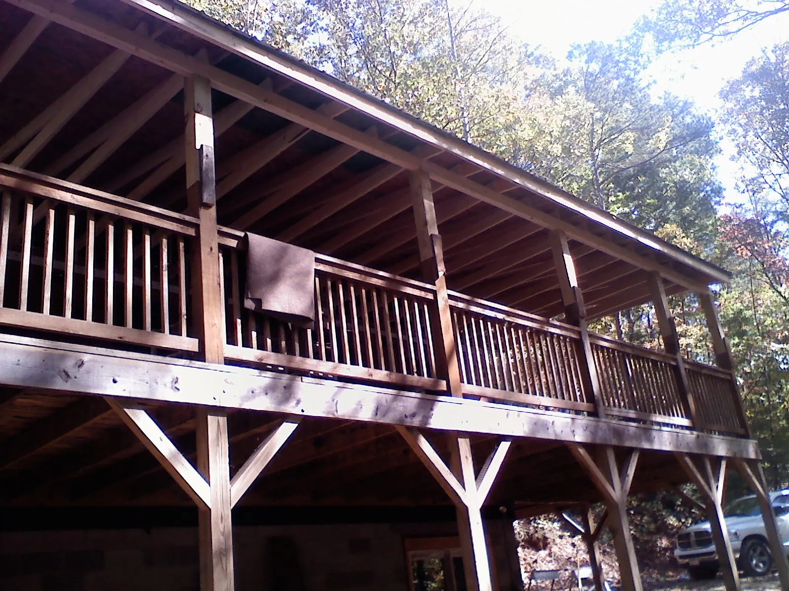Timber framing under a new elevated porch and deck — Roof Leak Repair in Lake Junaluska by Roofing Brothers